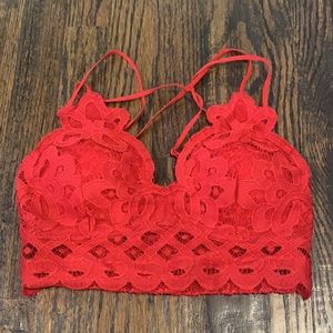 Red Lace Bralette. Small